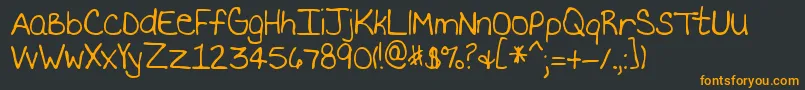 Шрифт MtfBecki – оранжевые шрифты на чёрном фоне