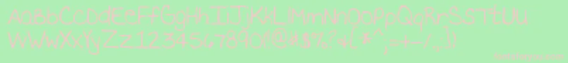 MtfBecki Font – Pink Fonts on Green Background