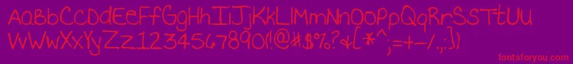 MtfBecki Font – Red Fonts on Purple Background