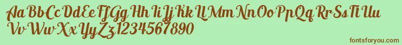 AltoysitalicPersonalOnly Font – Brown Fonts on Green Background