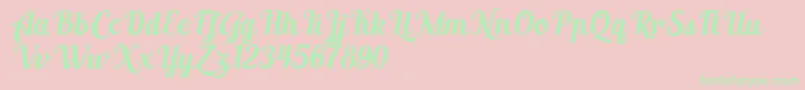 AltoysitalicPersonalOnly Font – Green Fonts on Pink Background
