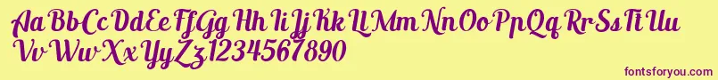 AltoysitalicPersonalOnly Font – Purple Fonts on Yellow Background