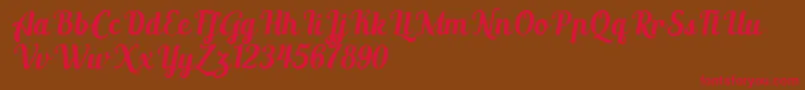 AltoysitalicPersonalOnly Font – Red Fonts on Brown Background