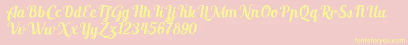 AltoysitalicPersonalOnly Font – Yellow Fonts on Pink Background