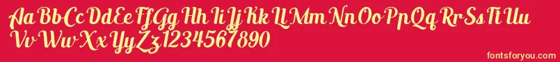 AltoysitalicPersonalOnly Font – Yellow Fonts on Red Background