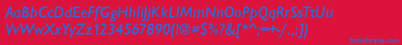 Czcionka ChantillyMediumItalic – niebieskie czcionki na czerwonym tle