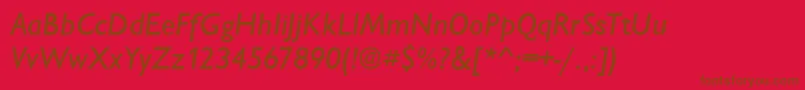 フォントChantillyMediumItalic – 赤い背景に茶色の文字