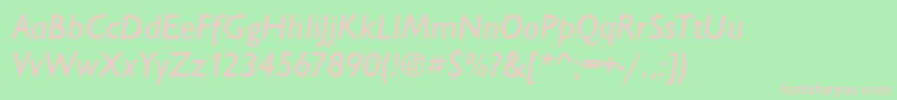 ChantillyMediumItalic Font – Pink Fonts on Green Background