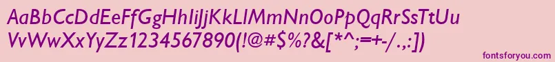 ChantillyMediumItalic Font – Purple Fonts on Pink Background