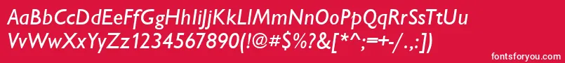 フォントChantillyMediumItalic – 赤い背景に白い文字