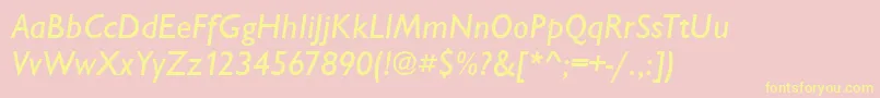 ChantillyMediumItalic Font – Yellow Fonts on Pink Background