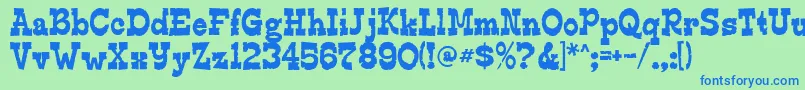 Edmundsdistressed Font – Blue Fonts on Green Background