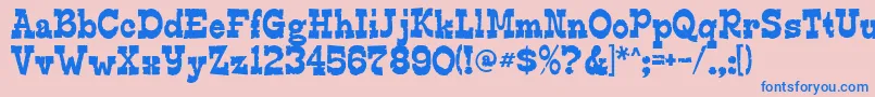 Edmundsdistressed Font – Blue Fonts on Pink Background