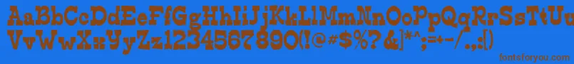 Edmundsdistressed Font – Brown Fonts on Blue Background