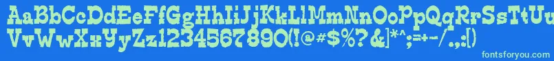Edmundsdistressed Font – Green Fonts on Blue Background