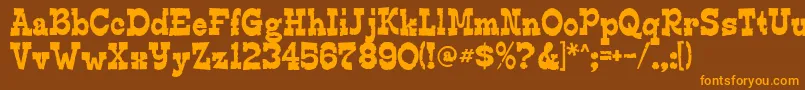 Edmundsdistressed Font – Orange Fonts on Brown Background