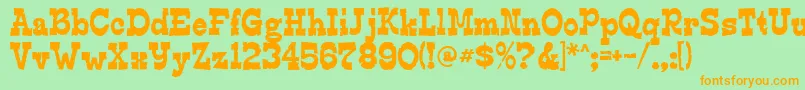 Edmundsdistressed Font – Orange Fonts on Green Background
