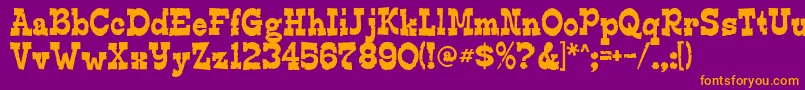 Edmundsdistressed Font – Orange Fonts on Purple Background
