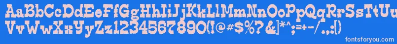 Edmundsdistressed Font – Pink Fonts on Blue Background