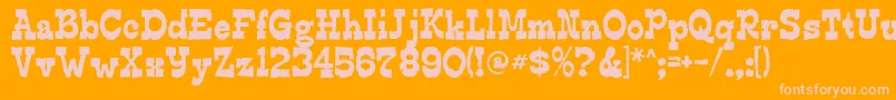 Edmundsdistressed Font – Pink Fonts on Orange Background