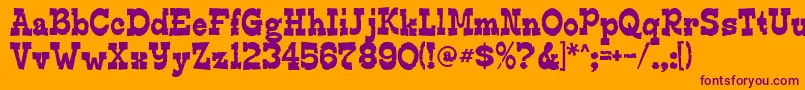 Edmundsdistressed Font – Purple Fonts on Orange Background