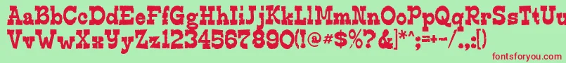 Edmundsdistressed Font – Red Fonts on Green Background