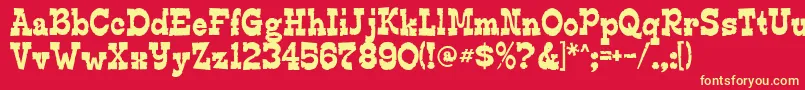 Edmundsdistressed Font – Yellow Fonts on Red Background