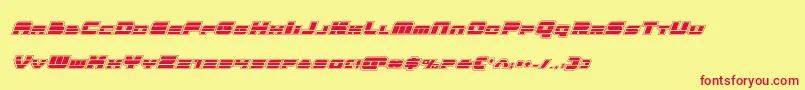 フォントQuickenacadital – 赤い文字の黄色い背景