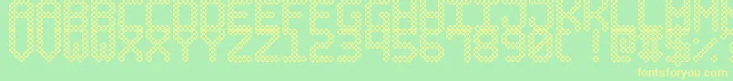 BubblePixel7 Font – Yellow Fonts on Green Background