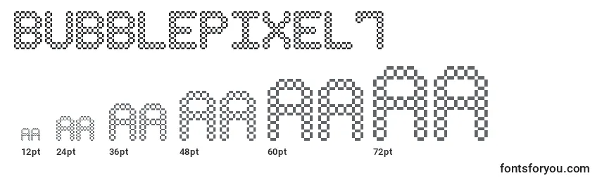 Размеры шрифта BubblePixel7