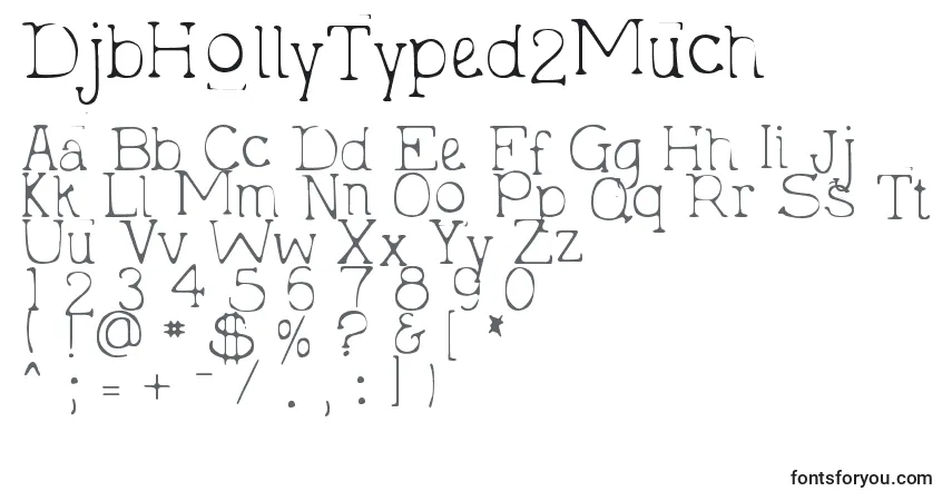 Czcionka DjbHollyTyped2Much – alfabet, cyfry, specjalne znaki