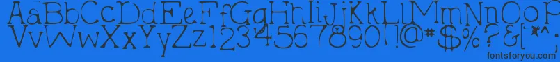 DjbHollyTyped2Much Font – Black Fonts on Blue Background