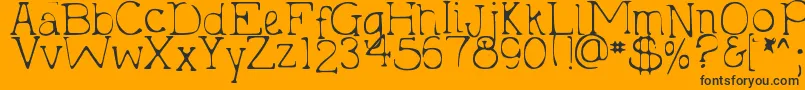 DjbHollyTyped2Much Font – Black Fonts on Orange Background