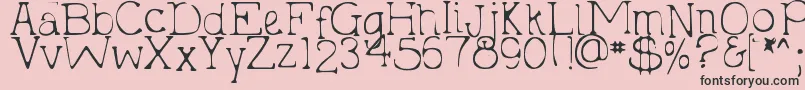 DjbHollyTyped2Much Font – Black Fonts on Pink Background