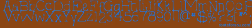 Weitere Informationen zur DjbHollyTyped2Much-Schriftart DjbHollyTyped2Much-Schriftart – Blaue Schriften auf braunem Hintergrund