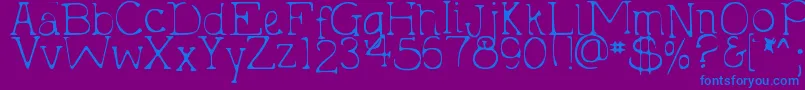 DjbHollyTyped2Much Font – Blue Fonts on Purple Background