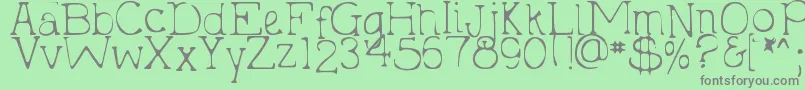 DjbHollyTyped2Much Font – Gray Fonts on Green Background