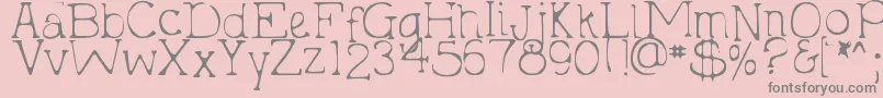 DjbHollyTyped2Much-Schriftart – Graue Schriften auf rosa Hintergrund