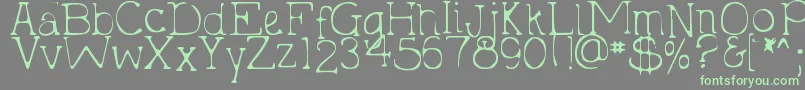 フォントDjbHollyTyped2Much – 灰色の背景に緑のフォント