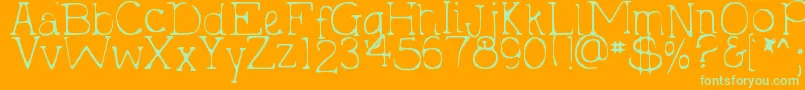 En savoir plus sur la police DjbHollyTyped2Much Police DjbHollyTyped2Much – polices vertes sur fond orange