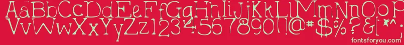 Police DjbHollyTyped2Much – polices vertes sur fond rouge