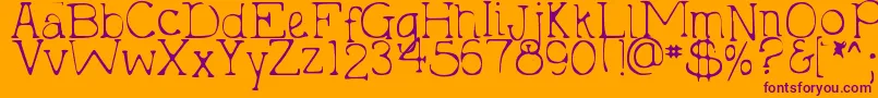 DjbHollyTyped2Much Font – Purple Fonts on Orange Background