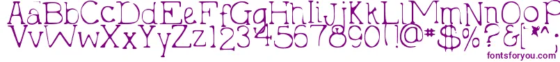 DjbHollyTyped2Much-fontti – violetit fontit valkoisella taustalla