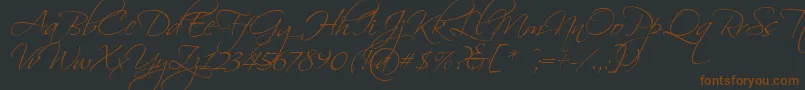 Czcionka Scriptina – brązowe czcionki na czarnym tle