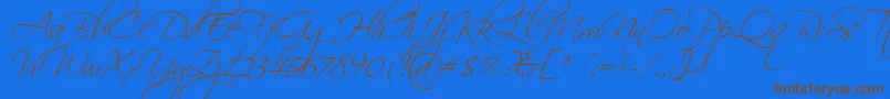 fuente Scriptina – Fuentes Marrones Sobre Fondo Azul