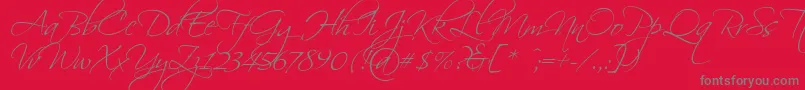 Scriptina Font – Gray Fonts on Red Background