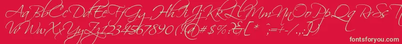 Scriptina Font – Green Fonts on Red Background
