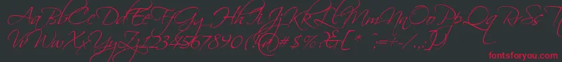 Scriptina Font – Red Fonts on Black Background