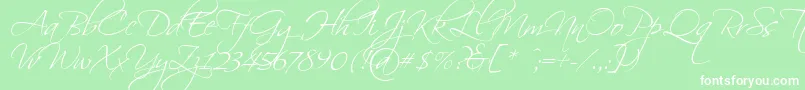 Scriptina Font – White Fonts on Green Background