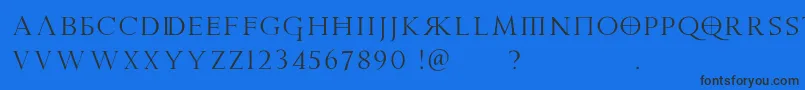 Шрифт PraetoriaD – чёрные шрифты на синем фоне